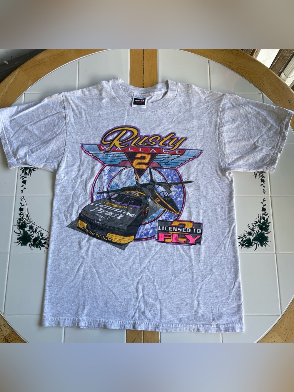 Vintage NASCAR Rusty Wallace T Shirt Medium Racing Double Sided 1994 Rare 🔥